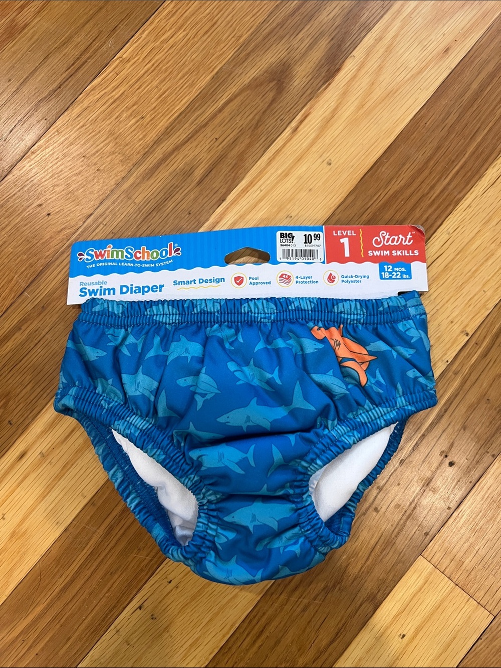 SwimSchool Kids Blue Shark Swim Trunks - Size 12-24 Months